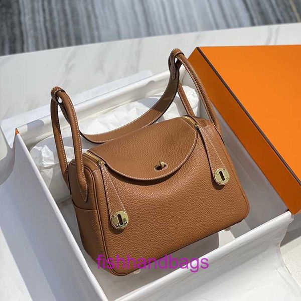 Herrmms Lindiss Bags originais lojas on -line Bolsa de crossbody Togo Tow Layer Cowhide New Light Luxury Luxury Leather Womens Classic com logotipo original