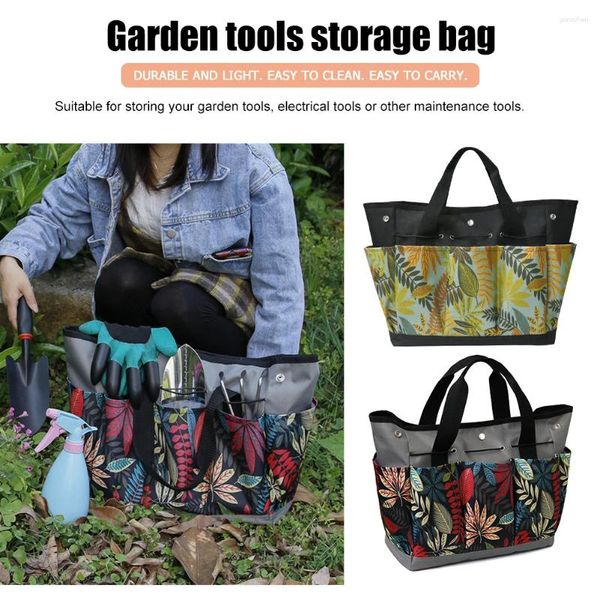 Lagerbeutel Gartenwerkzeug Kit Halter Oxford Stoff mit Multi -Pockandle große Kapazität Multifunktion Gartengeschenke für Frau und Eltern