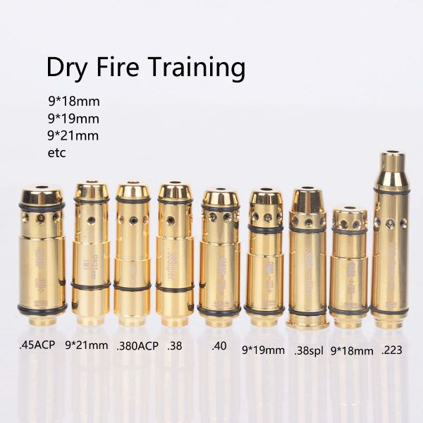 Охота на охоту на сухой пожар лазерная пуля 9 -мм вариант для 380 ACP .223Rem 40SW Cartridge Red Dot Laser Training Goor