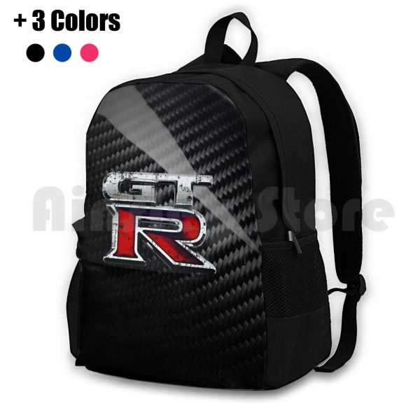 Mochilas GTR Fibra de carbono Caminhando ao ar livre Viagem de acampamento à prova d'água Nissan GTR GT R NISMO Supercar Super Cars SuperCar V6 AWD