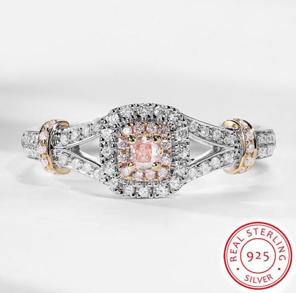 DEMMINA ROMAGGIO Romantico Principessa Pink Stone Anello Originale Solid 925 Gioielli in argento Fashi