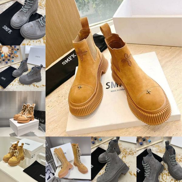 Botas de grife populares da moda moderna Bootas de bota de luxo de luxo de luto de luxo de luxo de espessura 35-40 CHUNKY CHAKING SMFK GAI FREVE