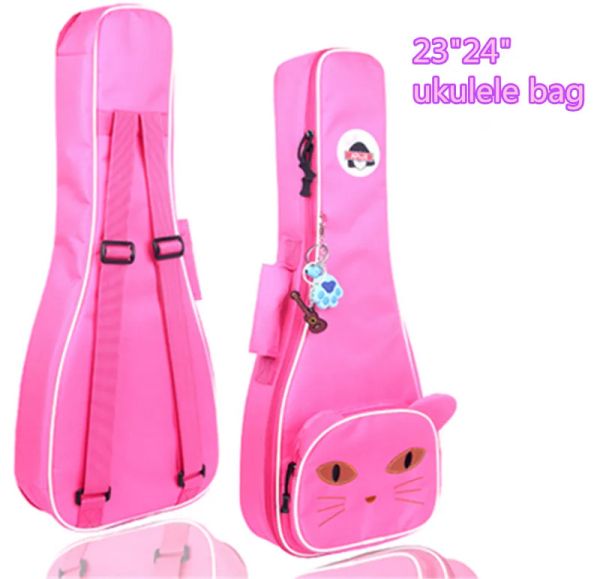 Casos portátil 23 24 concertos ukulele bolsa de guitarra pequena backpack de guitarra de guitarra de gig de gig suave e acolchoado capa macia capa menina menino garoto fofo presente