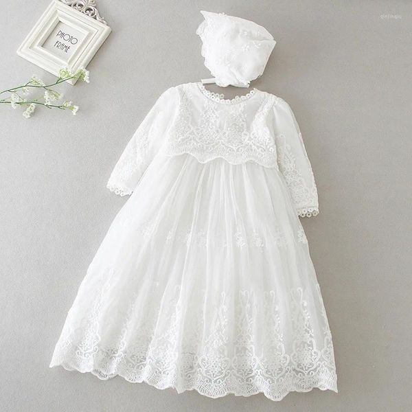 Mädchenkleider Kinder Full Sleeve Baby Kleid Taufe geborene Kleider Kleidung kleine Kinder Kleidung für Geburtstagsfeier Hochzeit