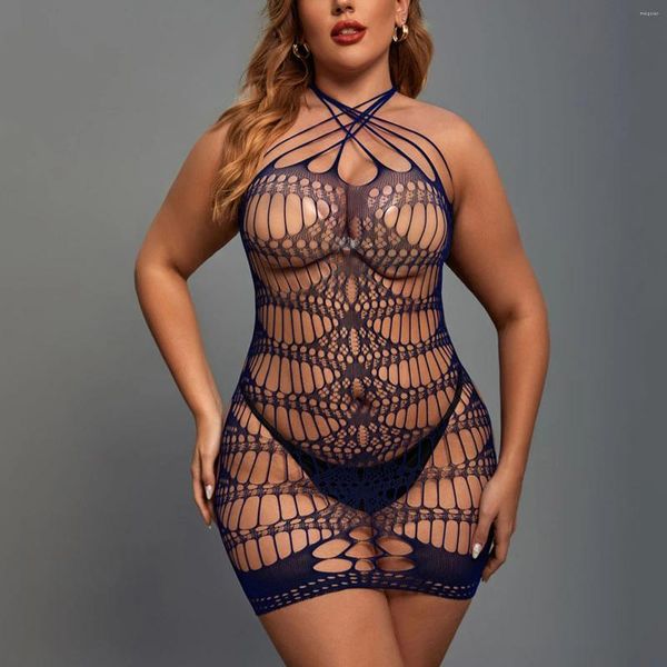 Frauenhöfen japanischer Stil sehen Strümpfe Mode Plus Size Wrap Hip Rock für Frauen Mesh hängende Hals sexy Dessous Lenceria