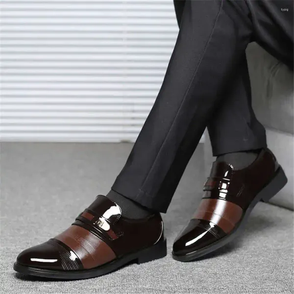 Elbise ayakkabıları slipon sentetik deri siyah erkekler için zarif düğün erkek arkadaşı adam spor ayakkabılar spor sunar loafersy