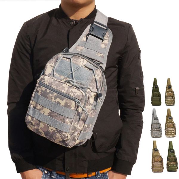 Pacote Bolsa de ombro tática militar Milite Homens de camuflagem ao ar livre mochila mochila molle mochila esportiva de caça à caça bolsa de peito