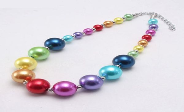 Kids Fashion Rainbow Pearl Beads Collana bambina Chunky Bubble Bubblgum Neckace Regali fatti a mano Gioielli4849820