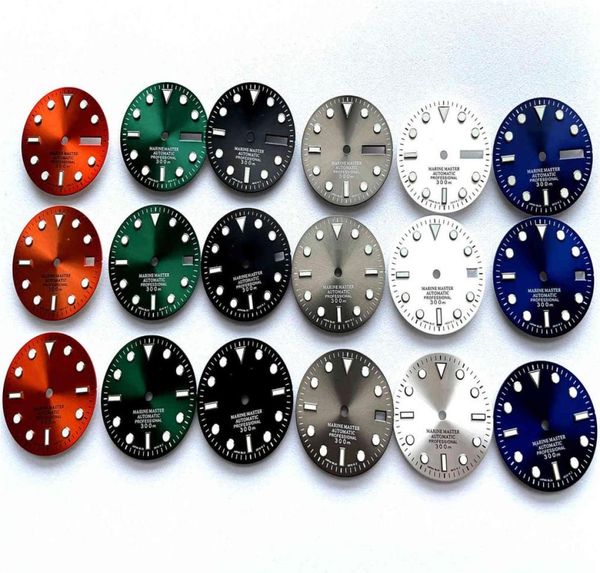 29mm Dial Face Insira peças NH35 Movimento mecânico automático para assistir acessórios luminosos verdes Modify7299609