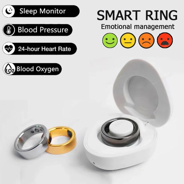 Emotion Smart Ring Health Monitor Männer Frauen Thermometer Blutdruck Herzfrequenz Schlafmonitor IP68 wasserdicht für iOS Android 240414