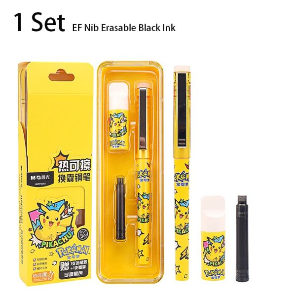 Stifte Mg 1Set Fountain Stift Schwarz/Blau löschliche Tinte Kawaii Anime Aussehen Büro Studie Signature Stift Schreibwaren Shop