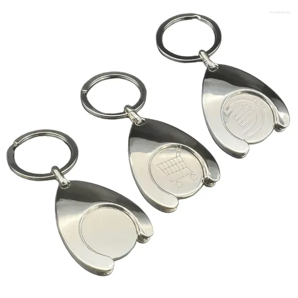 Schlüsselanschlüsse tragbarer Schlüsselbund mit Einkaufswagen/Euro/Blankmünzen -Token Pendnat Langlebiger Metallhalter für Lebensmittelabfälle