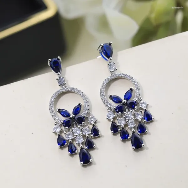 Orecchini per borchie FAMI FAMIO PURE 925 Sterling Sterling Fashion Butterfly Drop Dangle 5A Zircon Designer per Women Jewelry