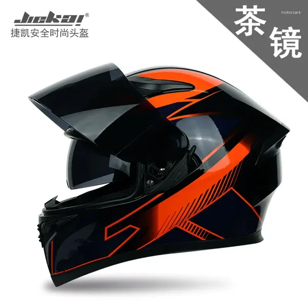 Caschi motociclistici a doppia lente Hlemet Mololare Flip Up Helmet con ambienti solari interni cuscinetti rimovibili da corsa in moto Capacete Casque