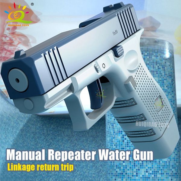 Huiqibao glock manuale pistola acqua portatile estate spiaggia esterno gioco pistola combattere potenti giocattoli per armi per bambini ragazzi bambini adulti 240420