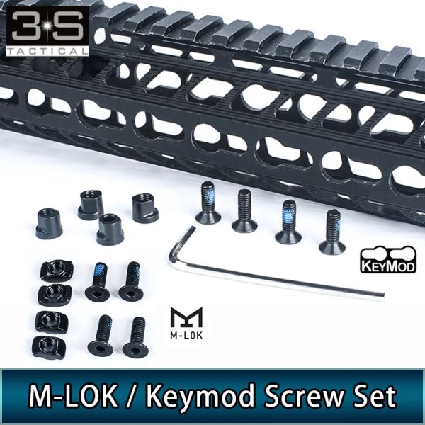 Packs 4 Set/Pack taktisch mlok keymod Handschutz Langer Schrauben Set Jagd Handschütze Schiene Handstop -Schraubnusspistolenzubehör