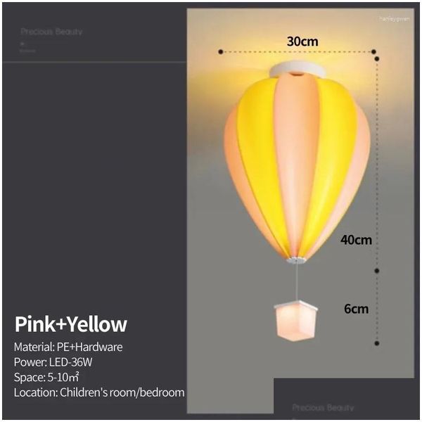 Deckenleuchten Colorf Ballon Licht für Kinderzimmer einzigartige moderne LED -Lampe in Mädchen/Kinderbabybeleuchtung 36W dimmbare Drop -Lieferung I DHLTI