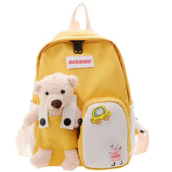 Bolsas Cartoon Urso Canvas Escola Bolsas de Betes Backpacks Mochila Infantil de Animal de Animal Backpack Backpack School Para meninos Bola de meninos