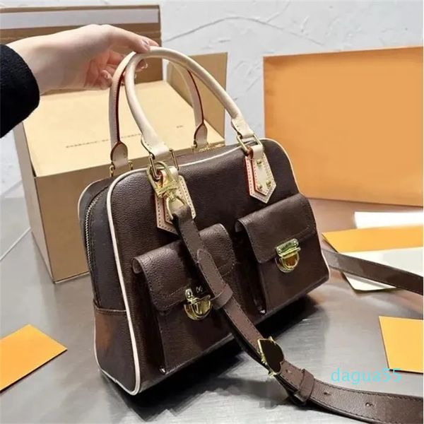 Handtasche Umhängetasche Vintage Crossbody Geldbeutel Frauen Einkaufstasche Klassische alte Blumenbuchstaben Reise Außenklappe Beutel Abnehmbares Riemen Totes Brieftasche