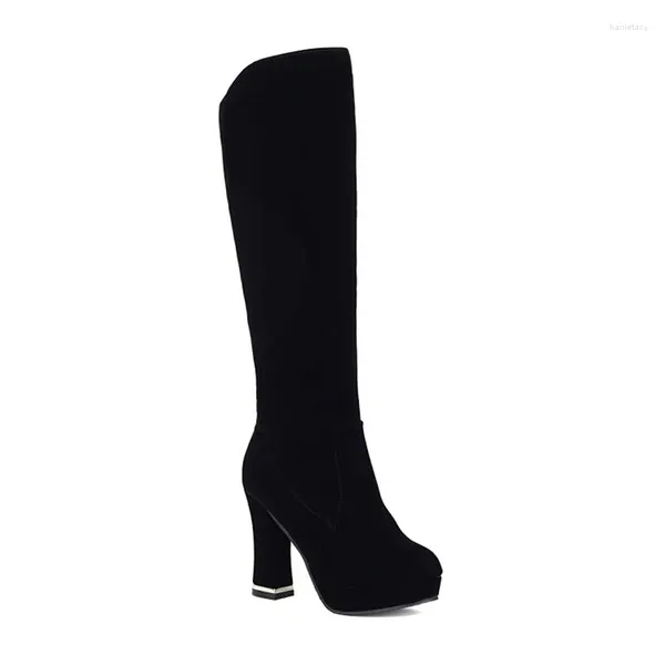 Botas Blxqpyt Botas de Mujer 2024 Big Size 33-43 Knee Thigh High Heels Winter Women Women Shoes Zipper Plataforma Long A73