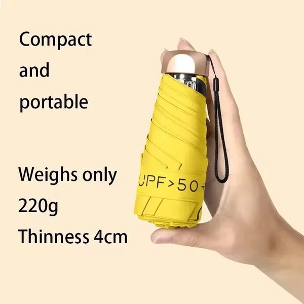 Mini Sun Umbrella UV Protezione Us Ultralight Piega di ombrello a cinque volte ombrello ombrello