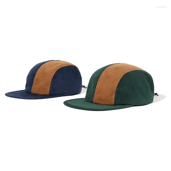 Ballkappen 2024 INS EST Cordball 5 Panel Baseballkappe Gorras Hombre Originales de Marcas Hiphop Snapback Mens Frauen Velvet Flippthüte