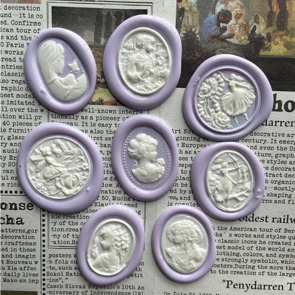 Сумки 3D Emed Wax Seal Stamp Retro Beauty Girl Girl Sealing Gead для карт конверты свадебных приглашений на день рождения