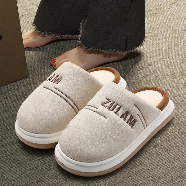 Slippers Asifn Winter Fuzzy Cotton Men and Women Plexh Simplicity Couples Shoes