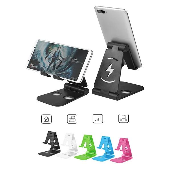 Supporto per telefono cellulare desktop metallico pieghevole per iPad iPhone 13 x Supporto per smartphone Tablet Desk Cellulare Porta del supporto portatile