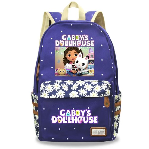 Mochilas Backpachas de boneca de Gabby de Gabby para meninas adolescentes da escola Gabby Dollouse