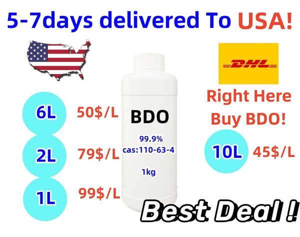 Bestes Angebot für USA 99,9% Reinheit 1 4-B Glykol 14 BDO 14 BDO 14B CAS 110-63-4 1, 4-Diol 1 4-Butandiol 14b 1,4-Butylen Bdo Factory Direktverkauf DHL Free Fast Liefern