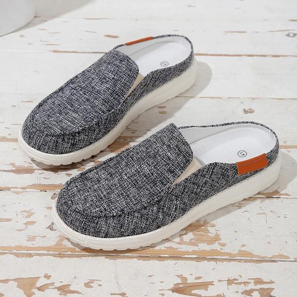 Slippers impressa cães de mula de lona feminina tênis de moda tênis ladrinhas de esporte plano casual plus size