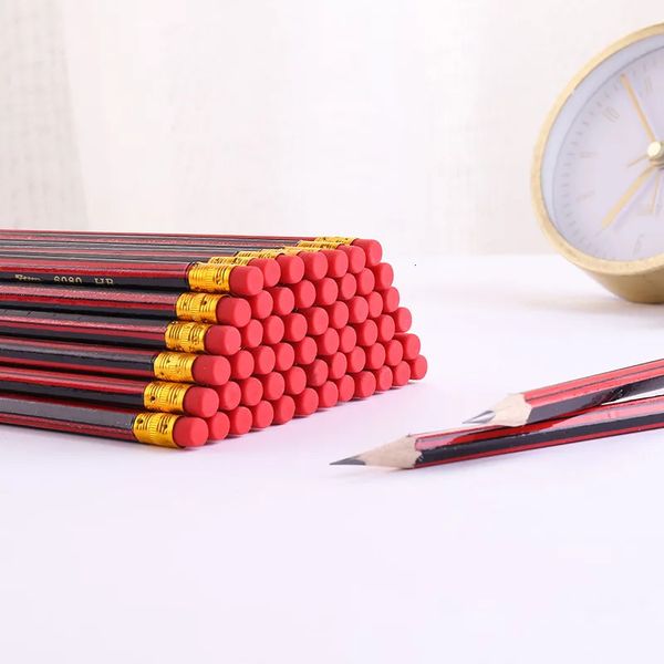 20шт/лот деревянные карандаши HB карандаш с ластиком. Студент рисовать школу, написание канцелярских товаров 240419