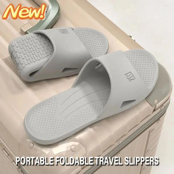 Slippers Summer Summer Dobrável Fashion el Travel Slides portáteis que não tiram banheira hóspede usa sapatos planos femininos masculinos