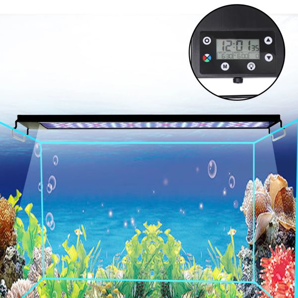 Aquários de 120 cm de aquário LED LUZ AJUSTÁVEL TIMER AJUSTÁVEL FULHO DE PEIXAS TANQUE DE PEIXAS LUZ DE AQUÁRIOS DE AQUÁRIOS