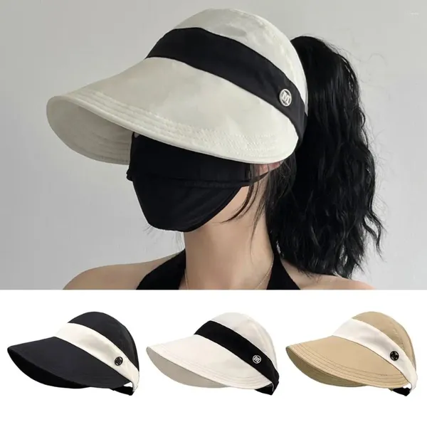 Berets 1PC Fashion Women Fisherman Hut Sun Cap Sommer Sonnenschutz Anti-UV-Breite Rand Eimer Klappbares Panama Beach