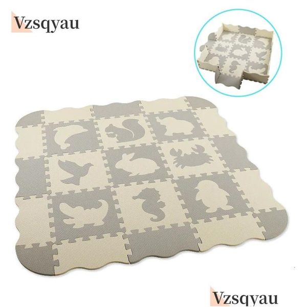 Tappeti per bambini Playmats puzzle gioca tappetino per bambini eva schiuma puzzle cuscino fitto tappeto tappeto per bambini giocattoli educativi giochi di attività p otouee