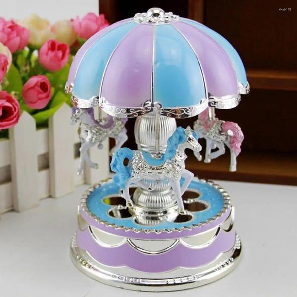 Figurine decorative Led Light Music Box Music Box Gift Giring Giocattolo Giocattolo