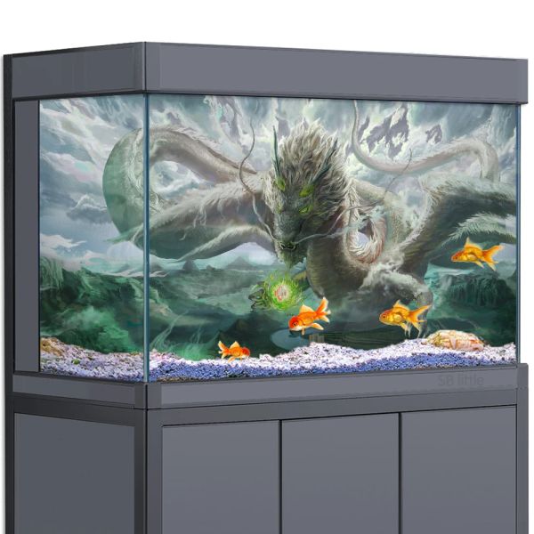 Aquarien Aquarium Hintergrund 3d Chinese Dragon Fantasy HD Druck Tapete Fischtank Reptilien Lebensraum Hintergrunddekorationen PVC