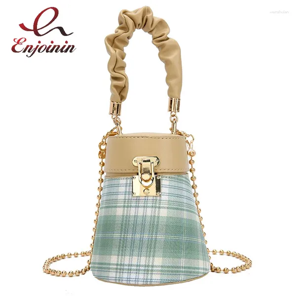 Bolsas de ombro, costura de moda, mini bolsa de balde para mulheres casuais bolsas de designer bolsas de correntes plissadas pulseiras pulseiras