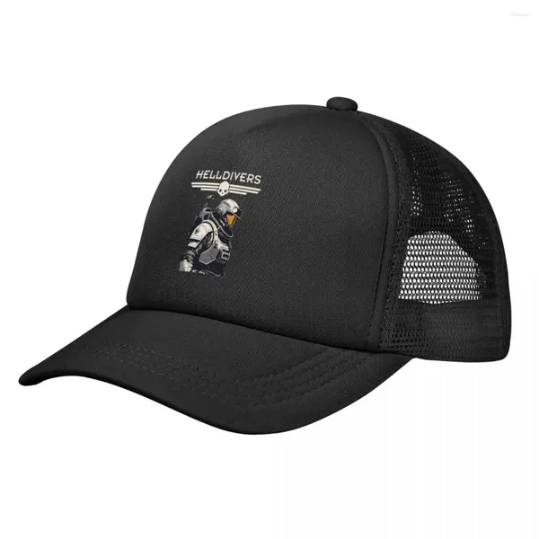 Ball Caps Helldivers Hero Mesh Baseball Cap Men Women Fashion Hun Hats Hat Cappello Polyester Summer Trucker