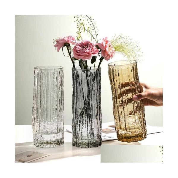 Vasen INS Gletscher Rock Glas Vase Room Dekor Gartentöpfe und Pflanzer Nordic Home Living Luxus Dekoration Geschenk Drop Lieferung DHD0A