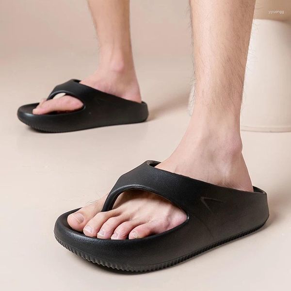 Slippers verão conciso não deslizamento plataforma flip-flop slides macios sandálias aconchegantes para homens sapatos de praia ao ar livre