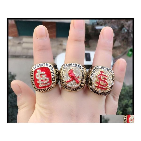 Три каменных кольца Высококачественные 3pcs 1985 2004 2006 Misi Baseball Ring Set Sec Sec Sports Jewelry Fans NCAA US Size 11 DRO242H