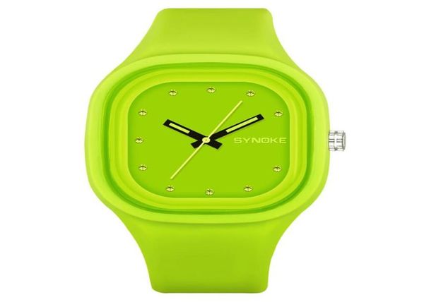 Sinoke Student Colorful Sports Watch Brand Women Women Unique Waterproof Band Green Blue Boys Digital Date Orologio da polso 668951059765