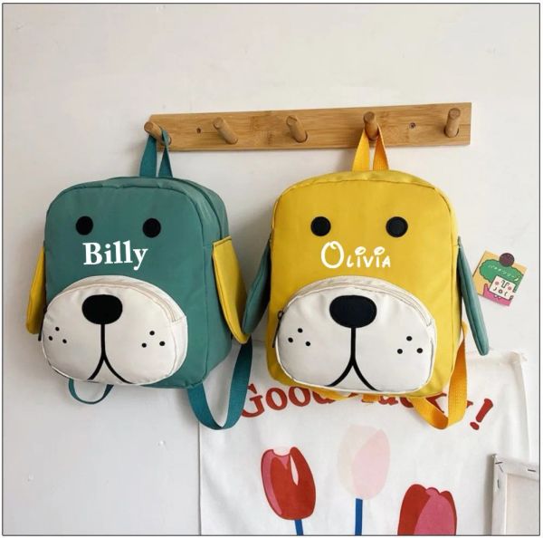 Mochilas Nome personalizado/iniciais unissex mini cães berçários backpack rucksack saco crianças |Infantil |Crianças |Mochila de criança