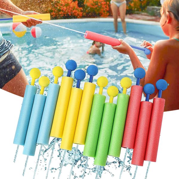 12 PCS Water Blaster Water Guns for Kids Shooter Portable 4 Colors Caso Crianças Gun Gun Gun Summer Pool Toys Presente 240417