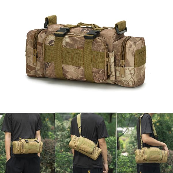 Câmeras Tactical Molle Camera Bag Camouflage Multifunction Pockets Exército caça ao ar livre de pesca ombro de camping esporte da cintura