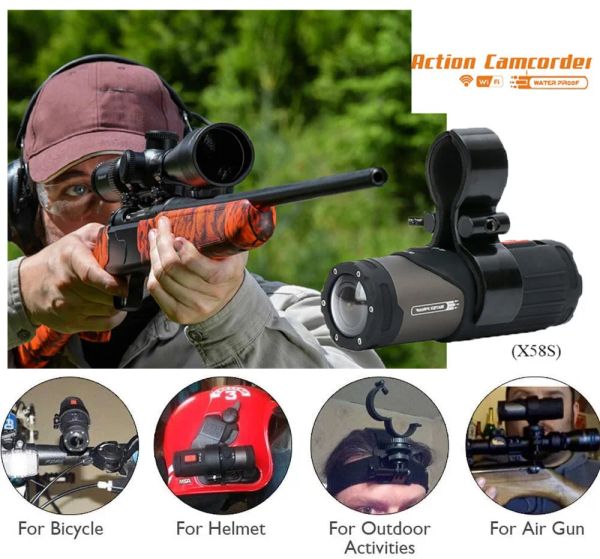 Telecamere per la videocamera per la videocamera WiFi Control 4K Full HD Action Videocamera per Clay Shoot Hunting Casco Camcatore Sports DV per Extreme