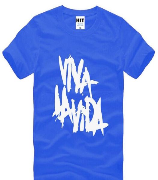 Rock Coldplay Viva La Vida Stampato magliette da uomo Schema Summer Maniche corta Oneck Cotton Men039s Tshirt Musica rock Musta maglietta HO4934695